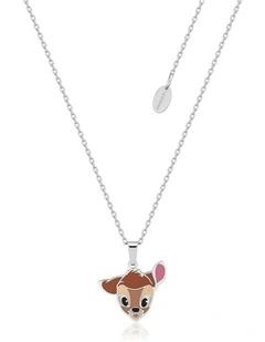 Disney Bambi Character Stainless Steel Necklace 40cm +7cm in Silver