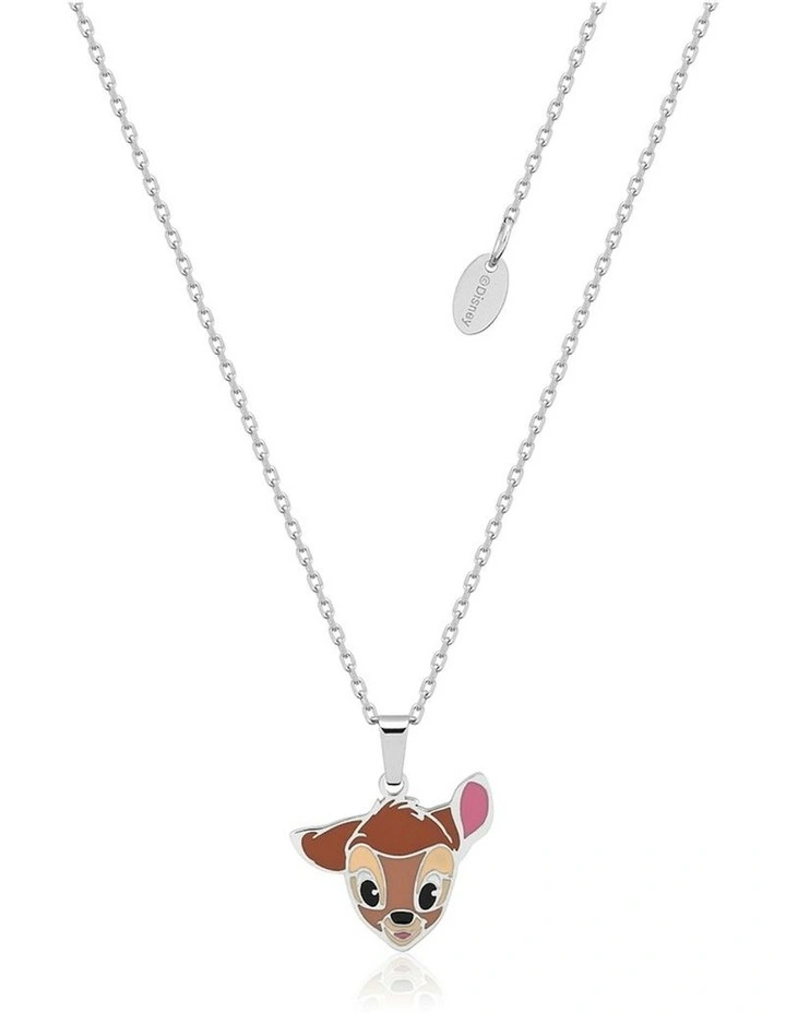 Disney Bambi Character Stainless Steel Necklace 40cm +7cm in Silver image 1