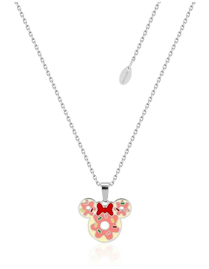 Ecc Disney Minnie Mouse Donut Stainless Steel Necklace 40+7cm in Silver image 1