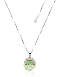 Disney Star Wars Grogu Stainless Steel Necklace 40cm +7cm in Silver