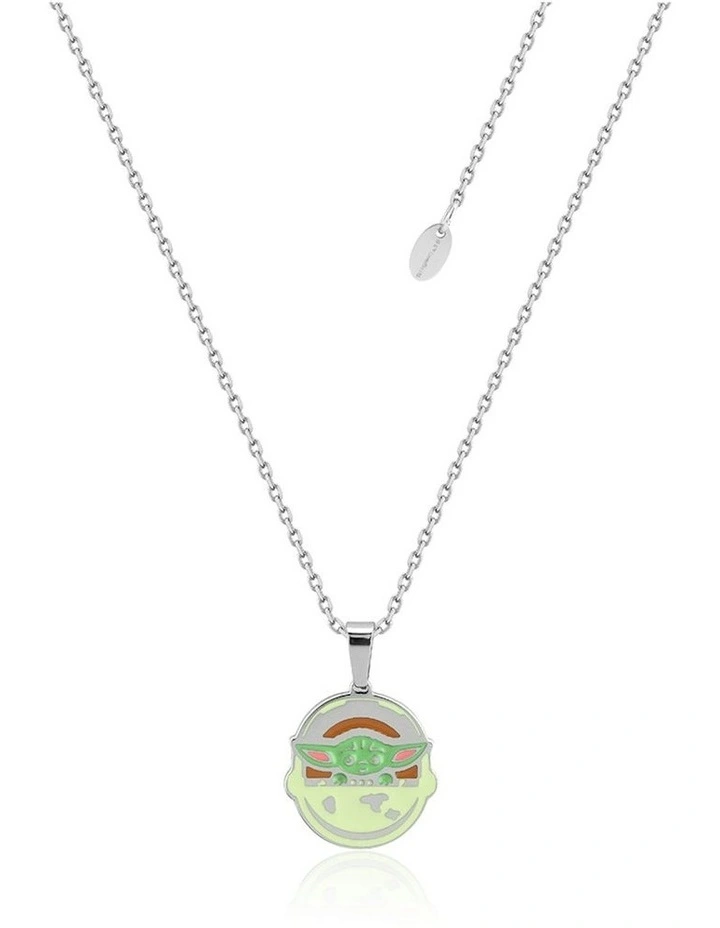 Disney Star Wars Grogu Stainless Steel Necklace 40cm +7cm in Silver image 1