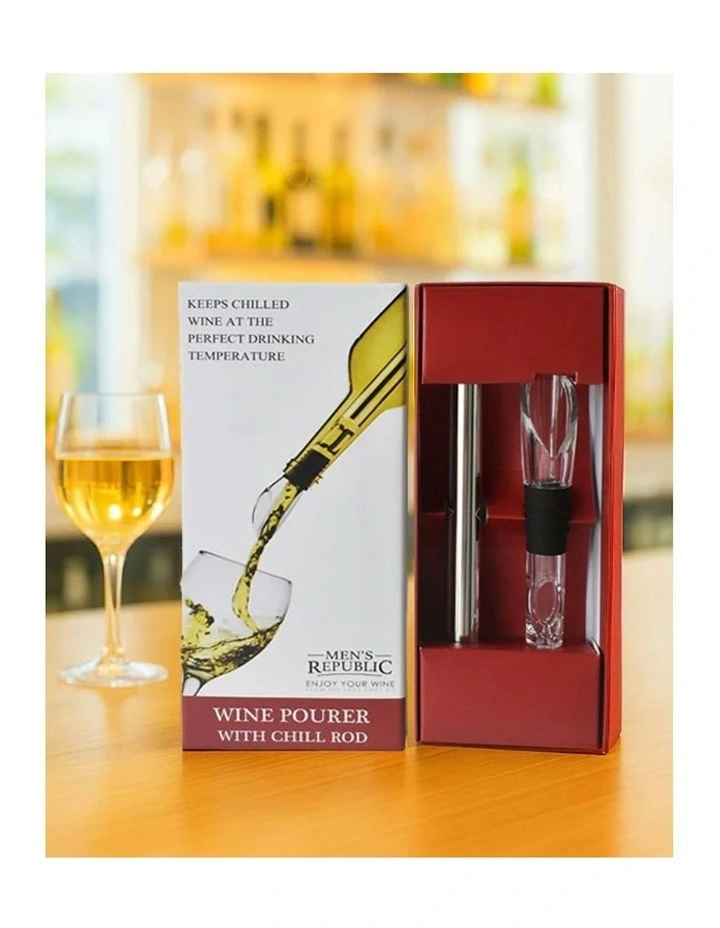 Wine Lover Gift Set With SS Chiller Stick, Aerator And Pourer image 5