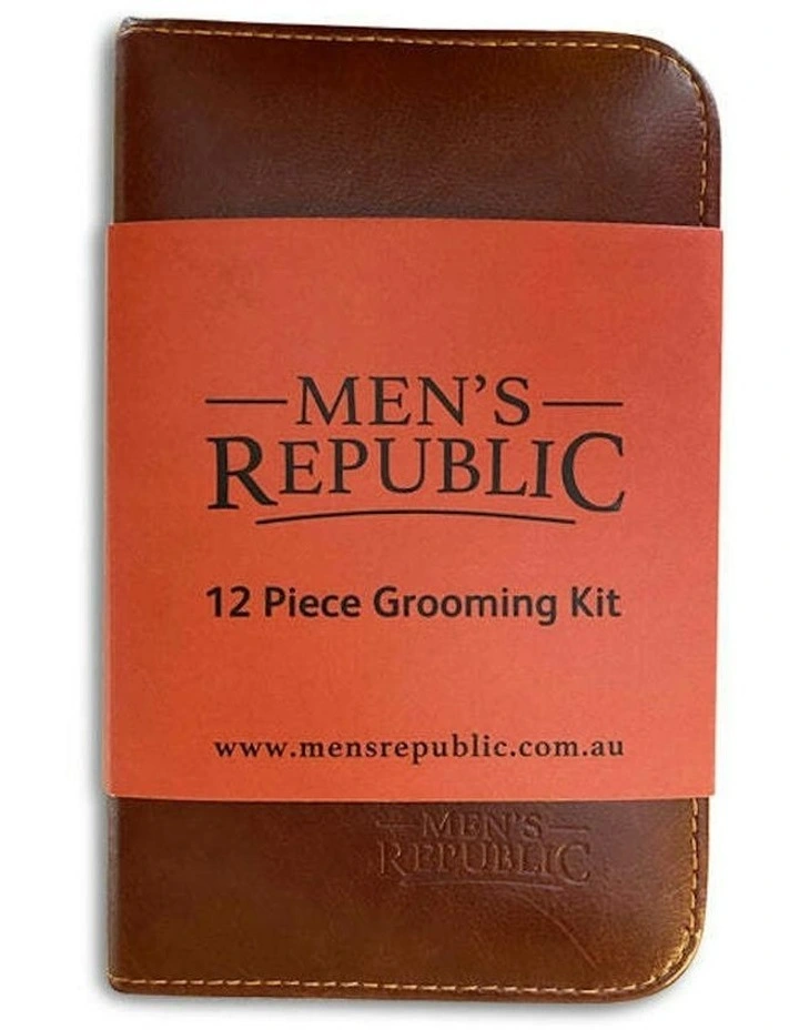 Republic Grooming Zipper Bag Portable Kit 12.5cm 12 Piece in Brown image 2