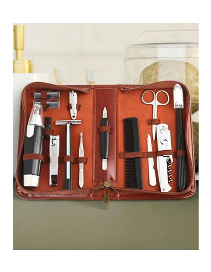 Republic Grooming Zipper Bag Portable Kit 12.5cm 12 Piece in Brown image 5