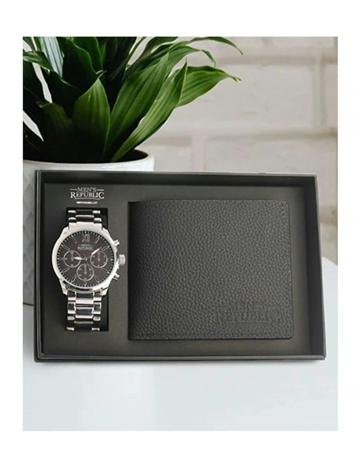 Luxurious Watch Gifting Set With Leather Wallet in Black image 5