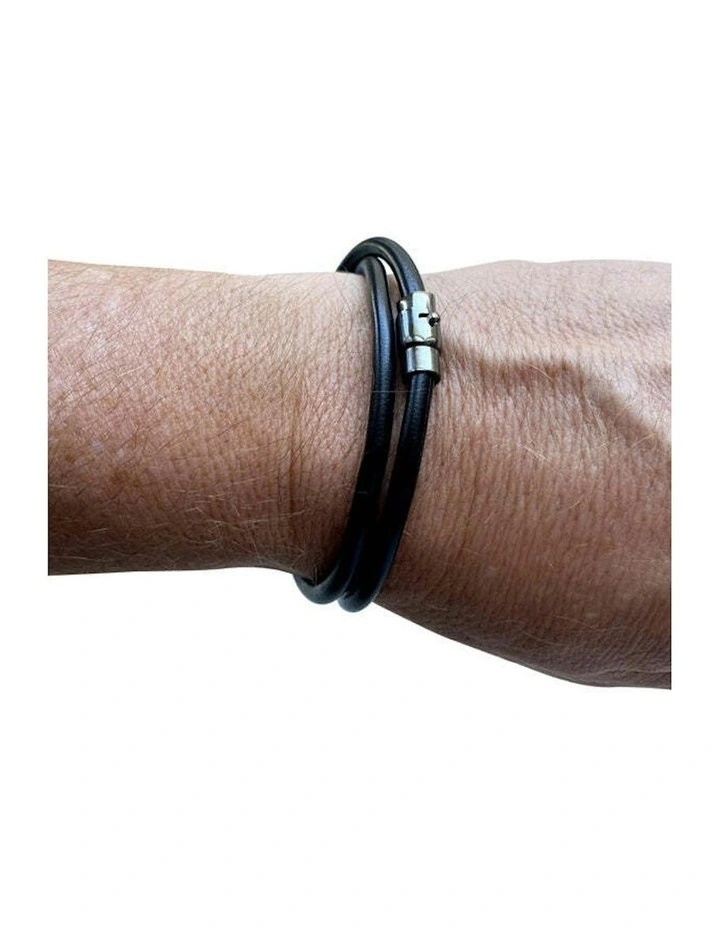 Sleek Stylish Watch with 3 Bracelets Gift Box Set in Gun Metal Grey image 3