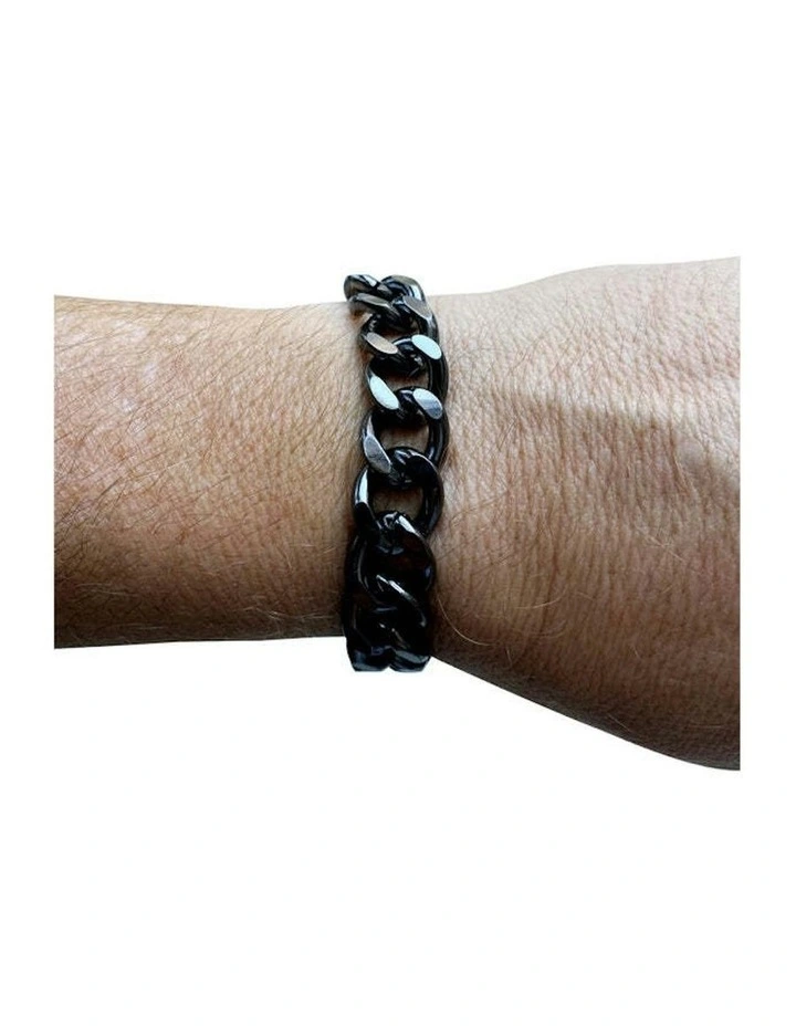 Sleek Stylish Watch with 3 Bracelets Gift Box Set in Gun Metal Grey image 4