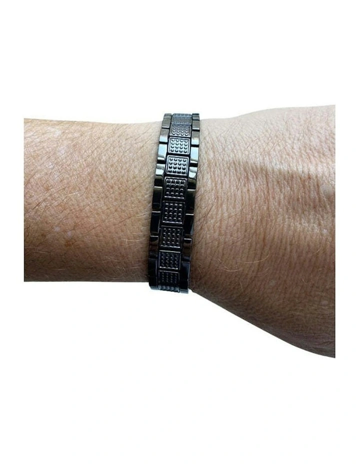 Sleek Stylish Watch with 3 Bracelets Gift Box Set in Gun Metal Grey image 5