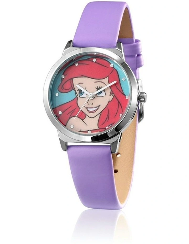 Disney The Little Mermaid Ariel Stainless Steel/Polyurethane Band Watch 29mm in Purple image 1