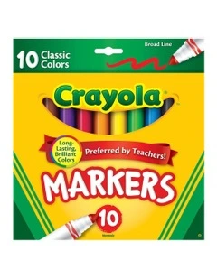 10PK Classic Broadline Markers Drawing Colouring Pen Kids 3y  Art/Craft