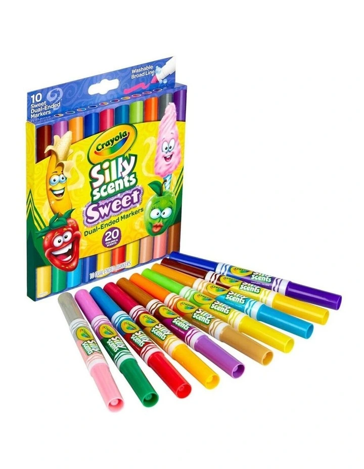 10PK illy Scents Dual-Ended Heads Washable Coloured Markers Art/Craft image 1