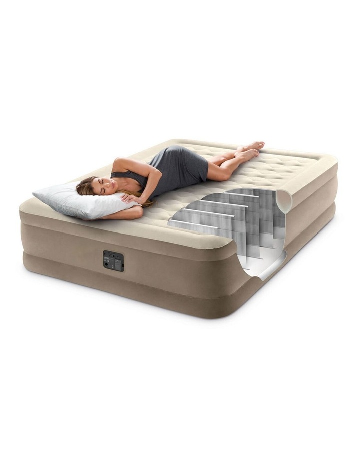 Intex Dura Beam Deluxe Queen H46cm Inflatable Mattress Airbed W Electric Pump Myer Intex Dura Beam Deluxe Queen H46cm, Deluxe Air Bed Queen Size
