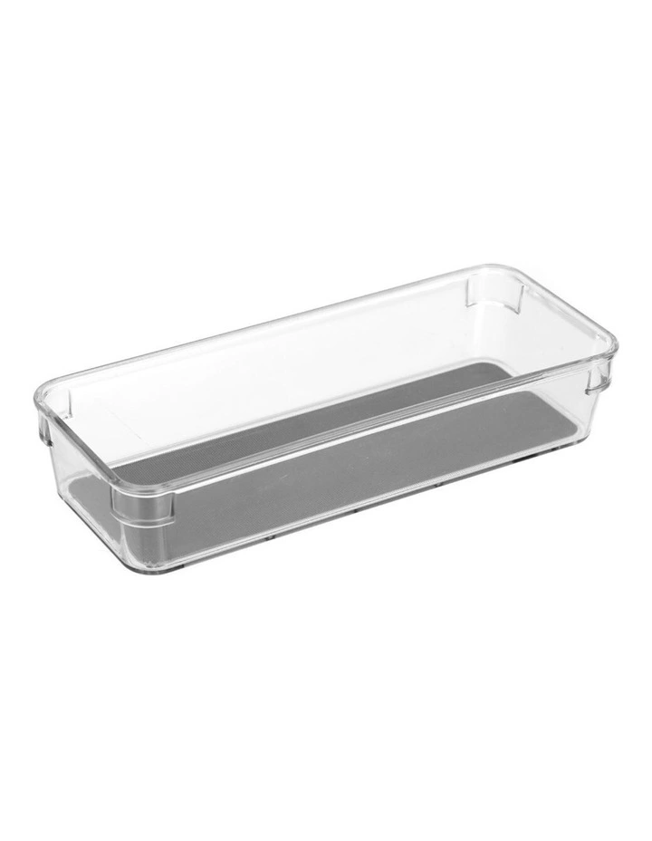 23x9cm Crystal Plastic Non Slip Storage Tray Home Kitchen Organiser image 2