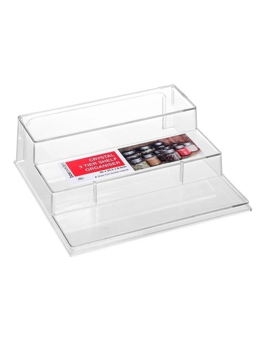Box Sweden Crystal 3 Tier Shelf Home Kitchen Pantry Organiser Spice Rack Myer