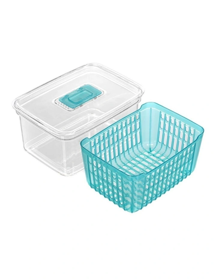 Crystal 2.2L Plastic Vegetable Storer Fridge Container Assorted image 1