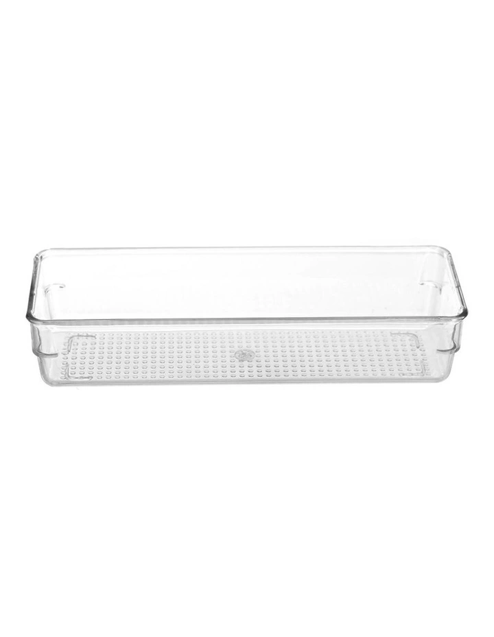 Box Sweden Crystal Plastic Storage Tray Home Kitchen Office Organiser 24x8cm image 3