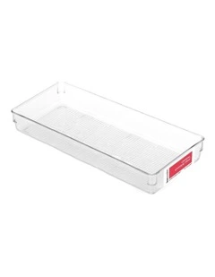 BoxSweden Crystal Plastic Storage Tray Large Fridge/Pantry Container 40cm