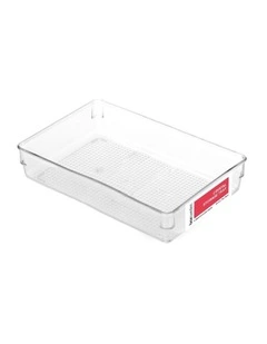 Crystal Plastic Medium Storage Tray 24cm in Clear