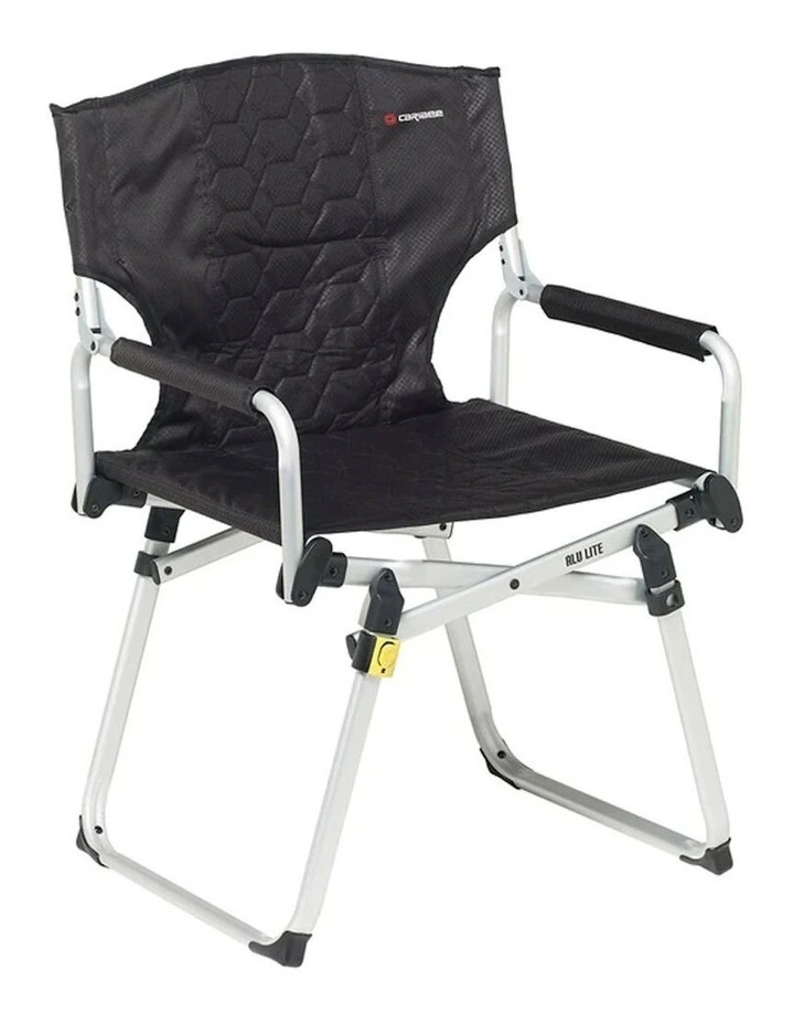 90cm Aluminium Folding Directors Chair in Black image 1