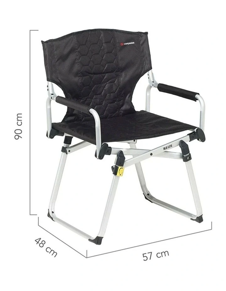 90cm Aluminium Folding Directors Chair in Black image 6