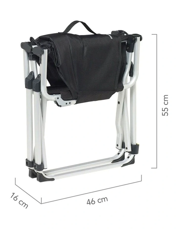90cm Aluminium Folding Directors Chair in Black image 7