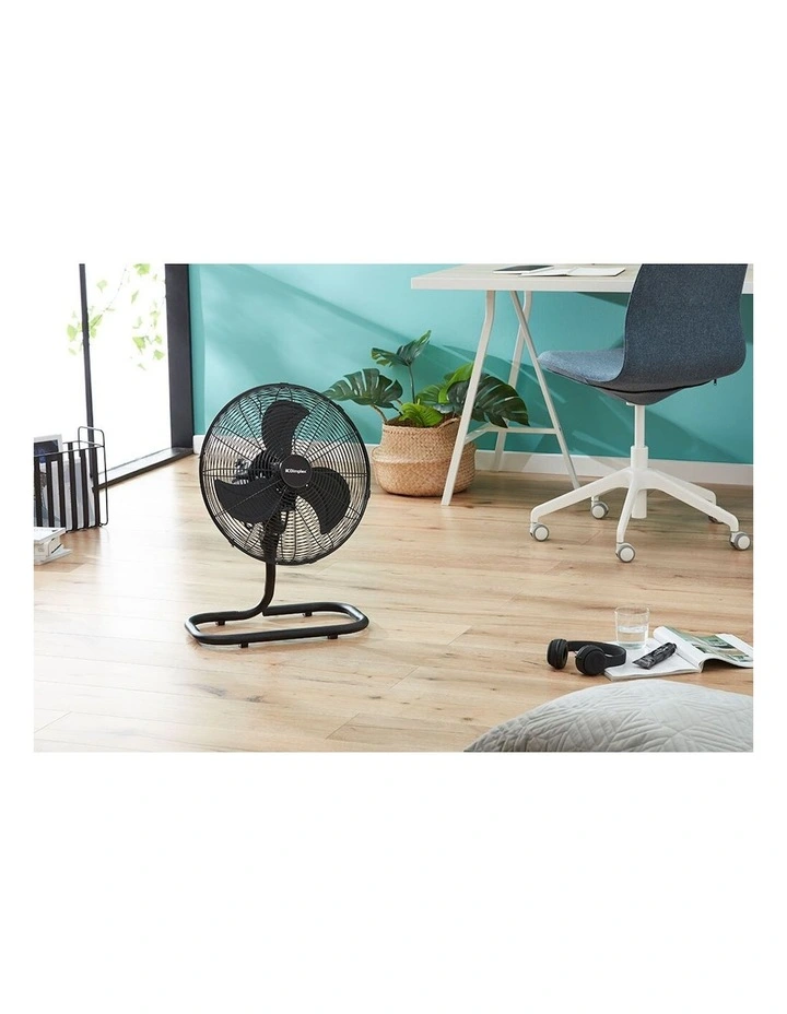 High Velocity Oscillating Floor Fan 50cm in Black image 4