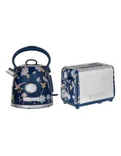 Elveden 1.7L Kettle & 2 Slice Toaster in Blue/Silver