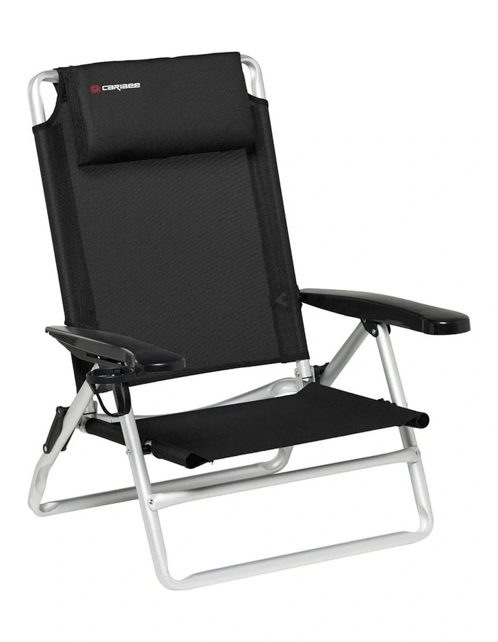 Palm Beach Reclining Beach Chair in Black image 1