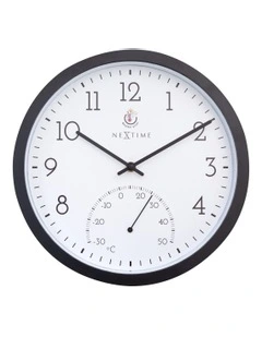 Marigold Outdoor Analogue Wall Clock 30.5cm in Black/White
