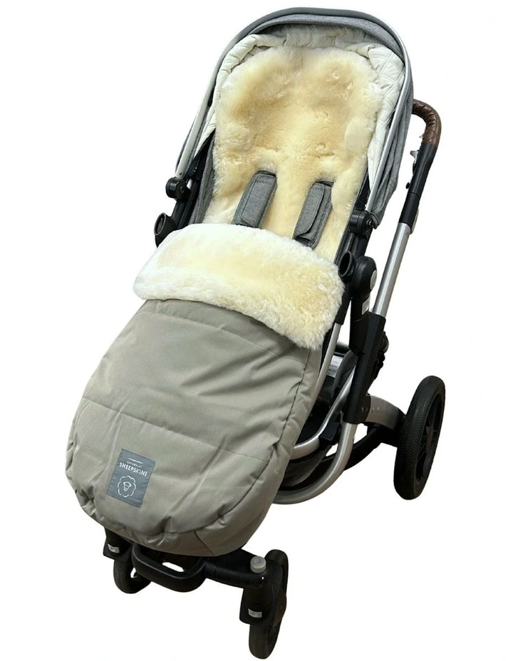 Weatherproof 2-in-1 Lambskin Pram Liner in Sandalwood image 1