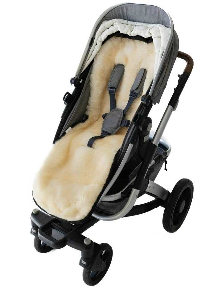 Weatherproof 2-in-1 Lambskin Pram Liner in Sandalwood image 2
