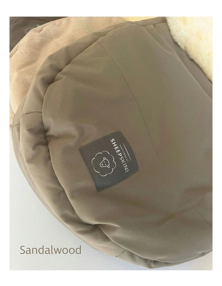 Weatherproof 2-in-1 Lambskin Pram Liner in Sandalwood image 3