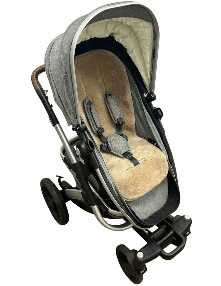 Woven Wool Pram Liner in Latte image 1