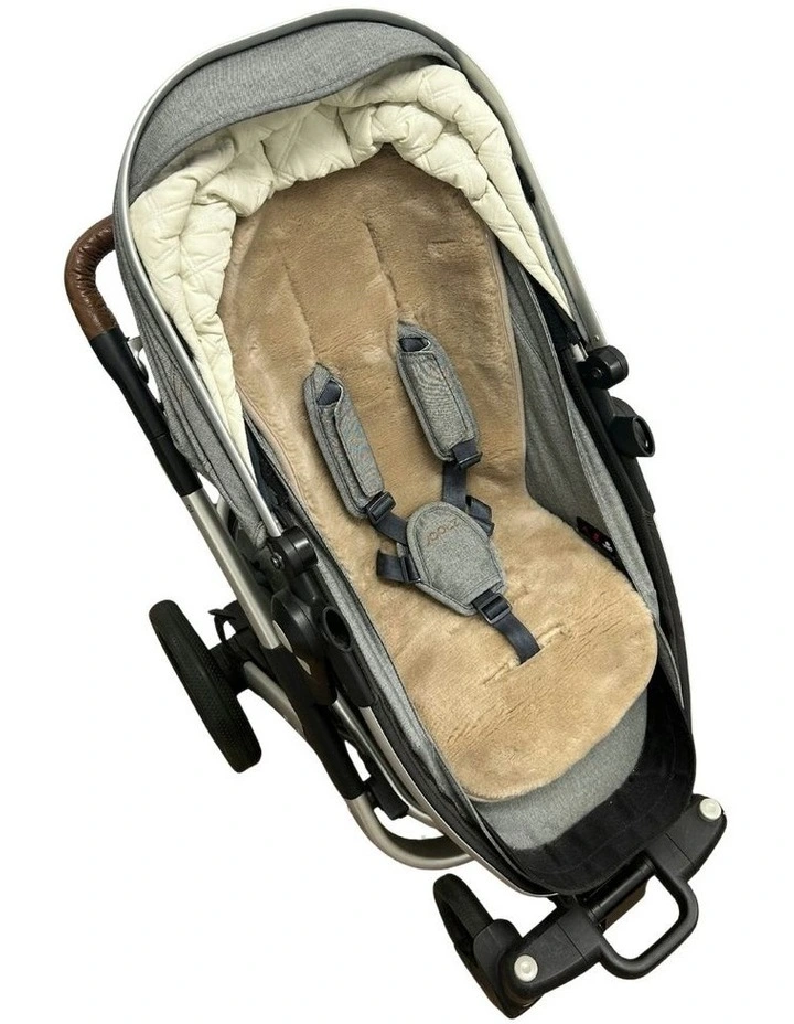 Woven Wool Pram Liner in Latte image 2