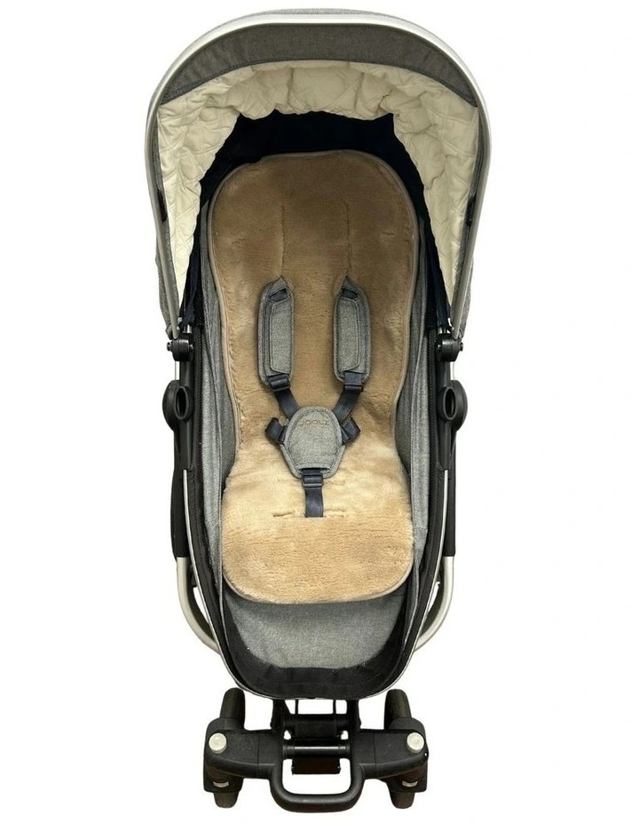 Woven Wool Pram Liner in Latte image 3