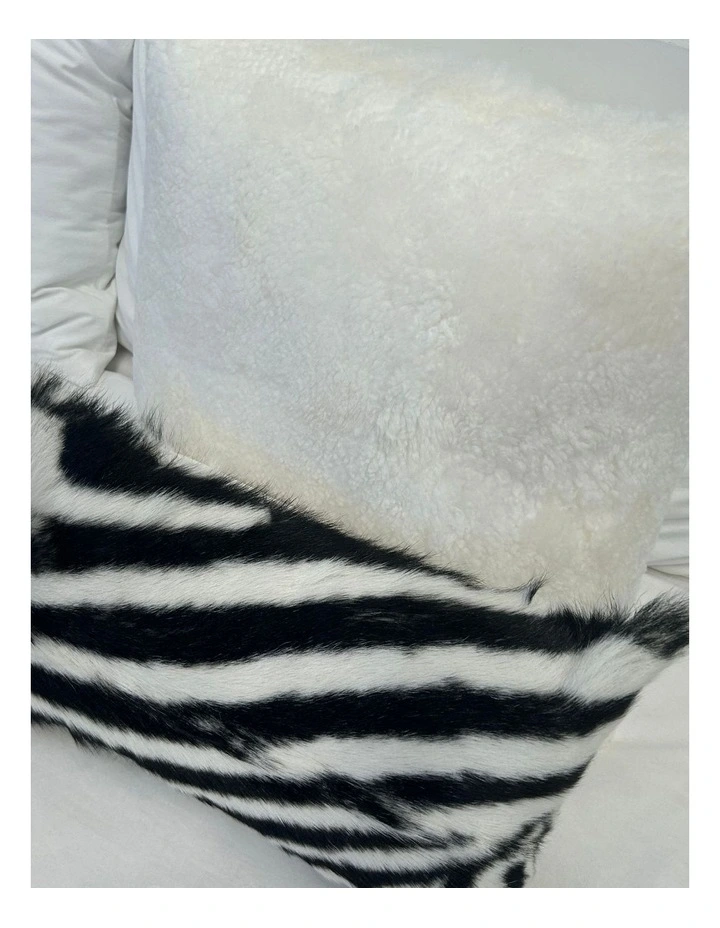 Goat Skin Cushion Cover 30x50cm in Multi image 5