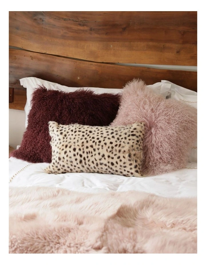 Goat Skin Cushion Cover 30x50cm in Multi image 4