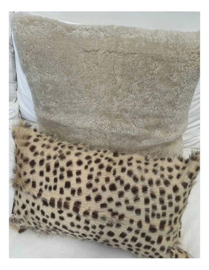 Goat Skin Cushion Cover 30x50cm in Multi image 6