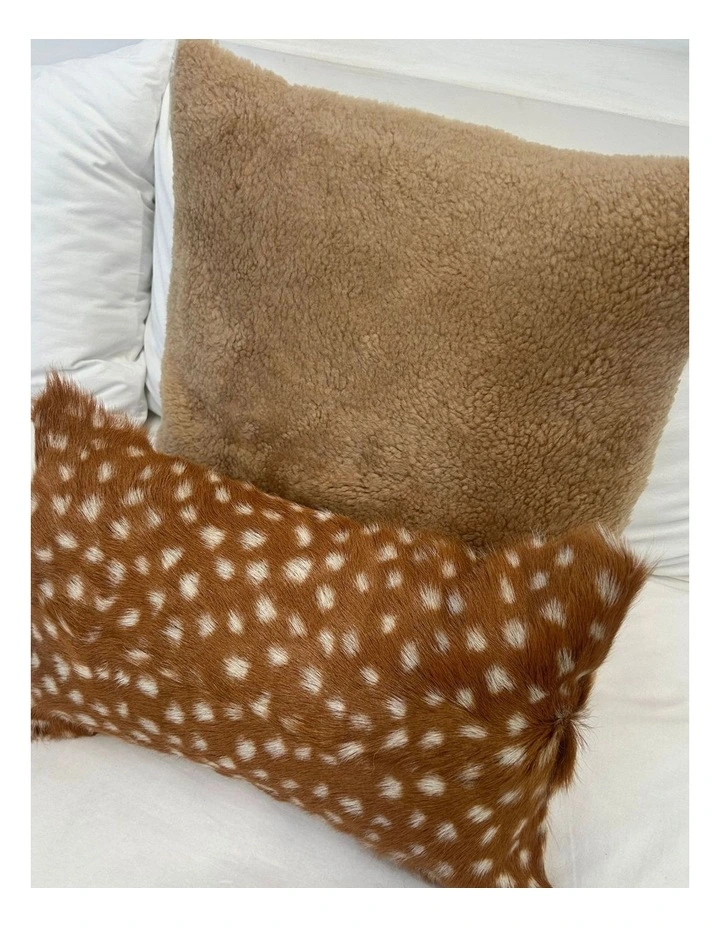 Goat Skin Cushion Cover 30x50cm in Multi image 5