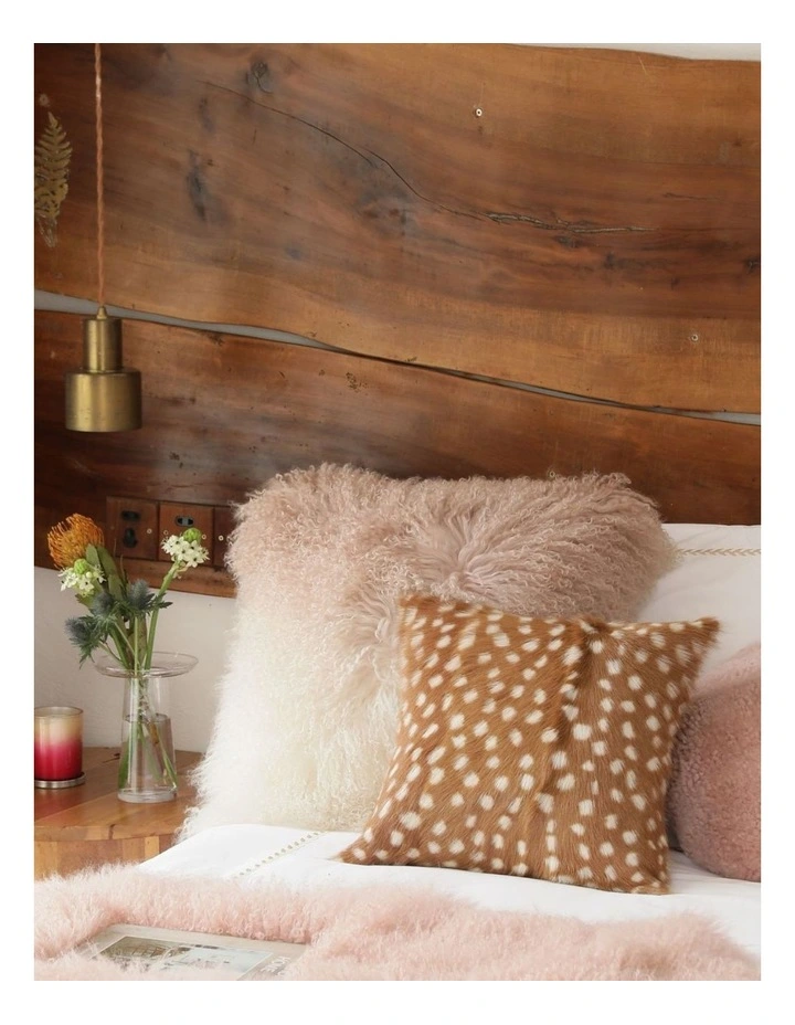 Goat Skin Cushion Cover 30x50cm in Multi image 6