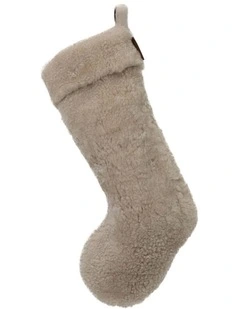Shearling Sheepskin Christmas Stocking in Oatmeal