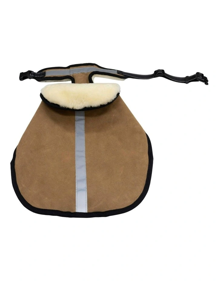 Weatherproof Dog Coat lined with Sheepskin in Tan/Natural image 4