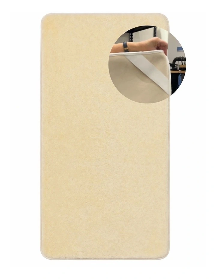 Woven Wool Mattress Toppers with Elastic Straps in Natural image 2