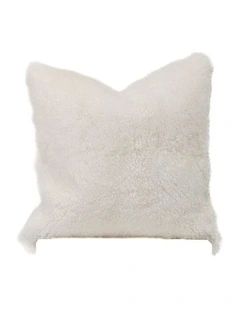 Shearling Sheepskin Cushion in Ivory