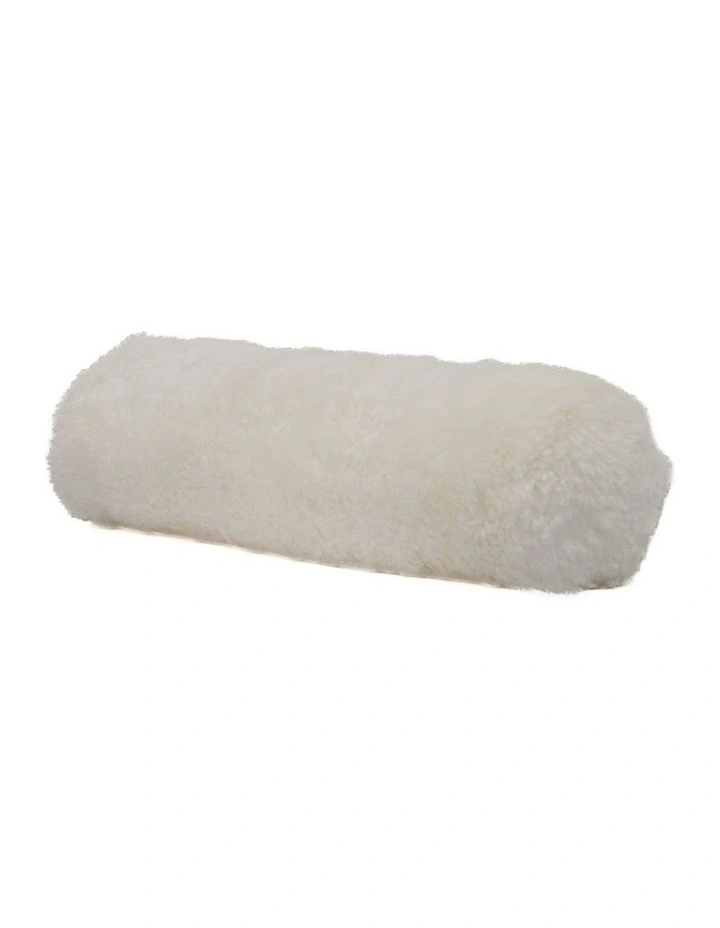 Shearling Sheepskin Cushion in Ivory image 2