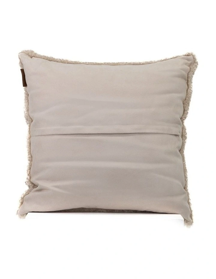 Shearling Sheepskin Cushion in Stone image 2