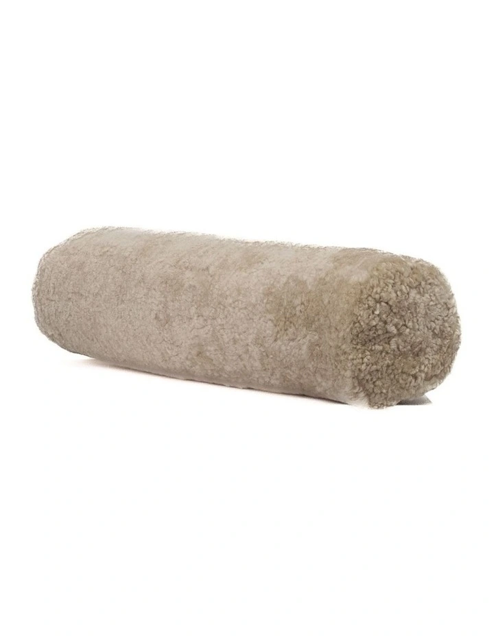 Shearling Sheepskin Cushion in Stone image 4