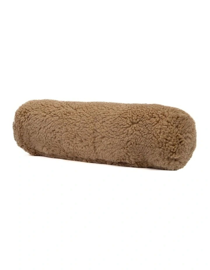 Shearling Sheepskin Cushion in Caramel image 4