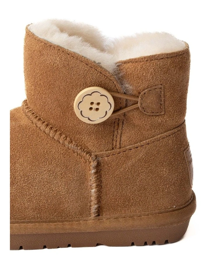 Classic Sheepskin Boot with Button Closure in Natural image 6