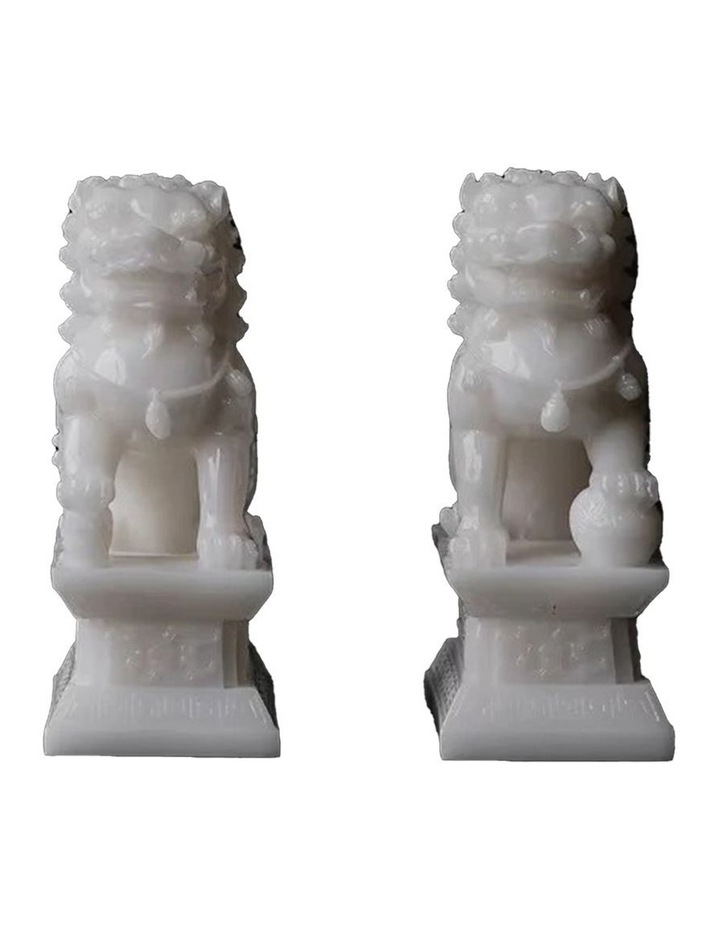 The Forbidden City Inspired Jade White Table Decoration Pair Of Lion